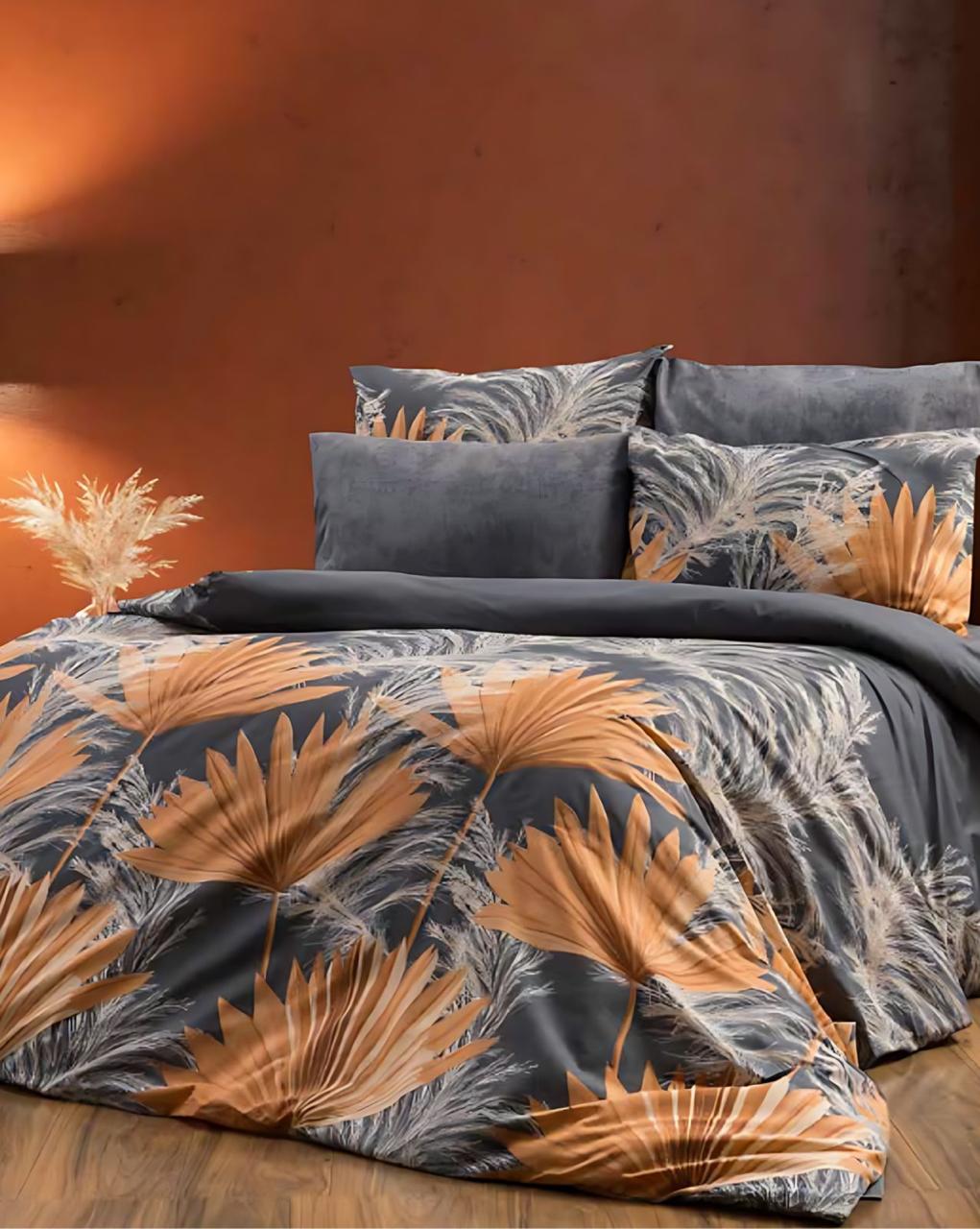 Deluxe Cotton Duvet Cover Set – Orange Tropical